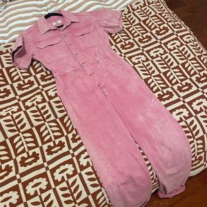 Free People We the Free pink denim coveralls